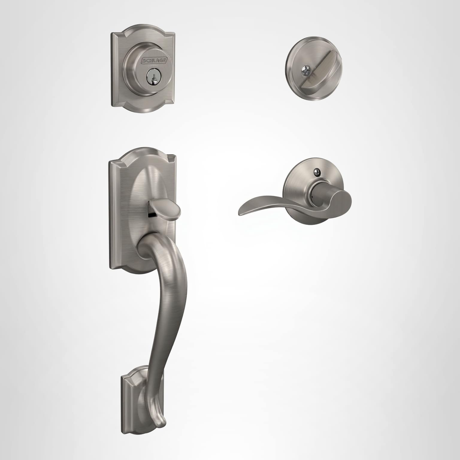 Schlage F60 V CAM 619 ACC Camelot Front Entry Handleset with